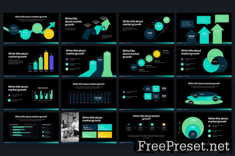 Market Growth Business PowerPoint Template PJL7DBZ