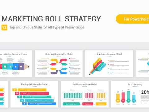 Marketing Roll Strategy Model PowerPoint Template CE2JVGN