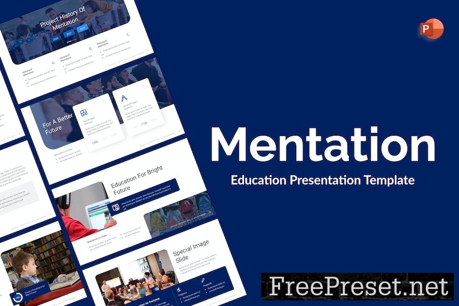 Mentation Education PowerPoint Template SYD8TVF