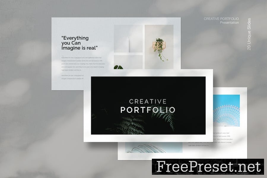 Minimal Portfolio Google Slides Template MGXJXYV