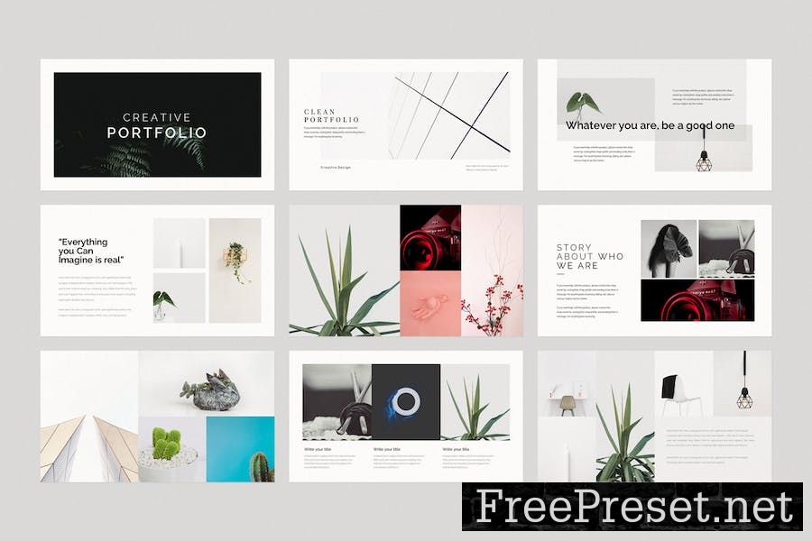 Minimal Portfolio Google Slides Template MGXJXYV