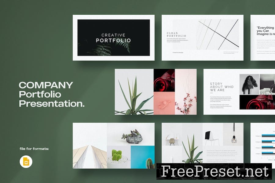 Minimal Portfolio Google Slides Template MGXJXYV