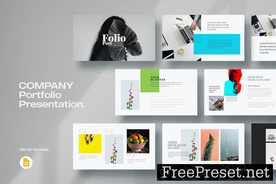 Minimal Portfolio Google Slides Template Z89GUCC