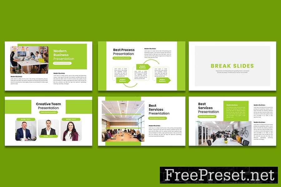 Modern Business Persentation Power Point Template 6D3GJ5L