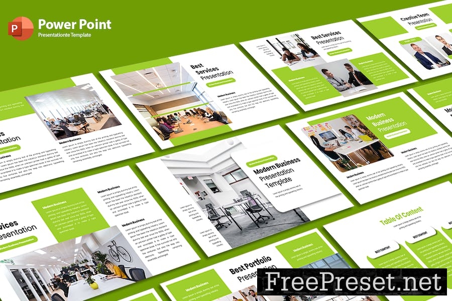 Modern Business Persentation Power Point Template 6D3GJ5L