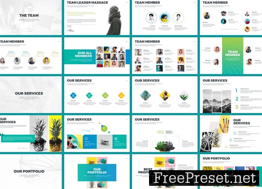 Modern Portfolio PowerPoint Presentation Template R87RT9M