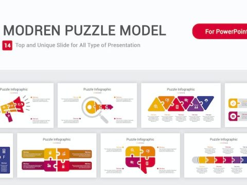 Modern Puzzle Model PowerPoint Template 86MYBW6