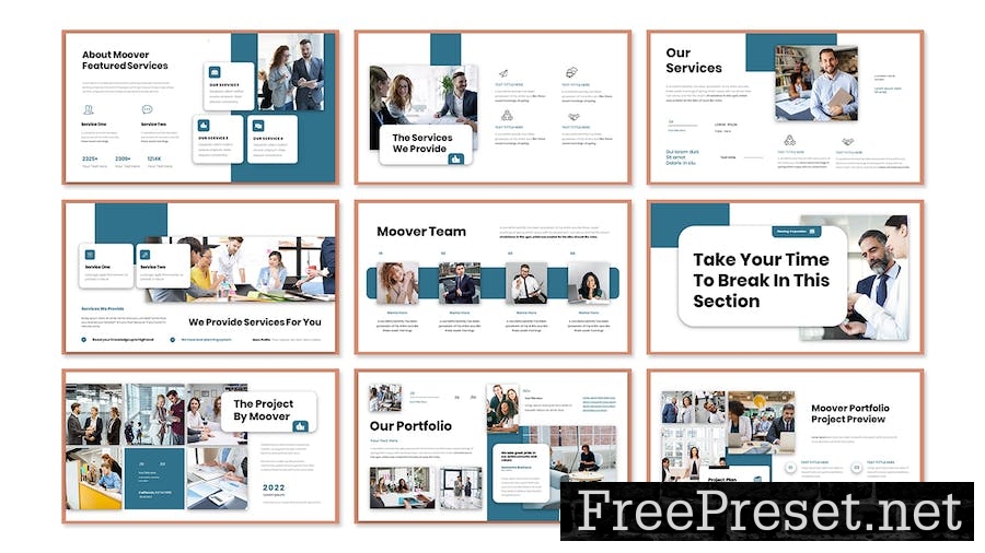 Moover Business Presentation Google Slide Template F5CB9TT