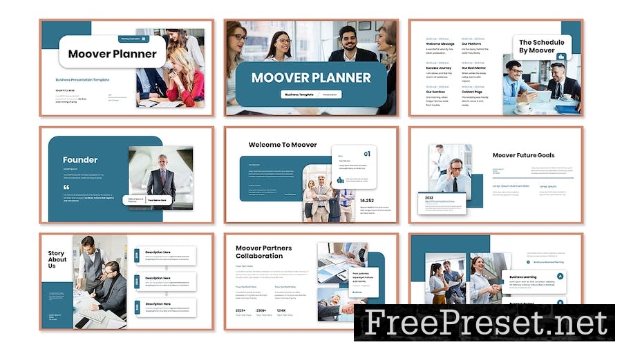 Moover Business Presentation Google Slide Template F5CB9TT