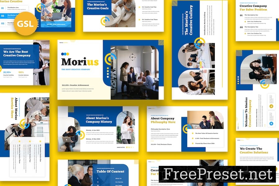 Morius - Creative Company Profile Google Slides 3LUTEK2