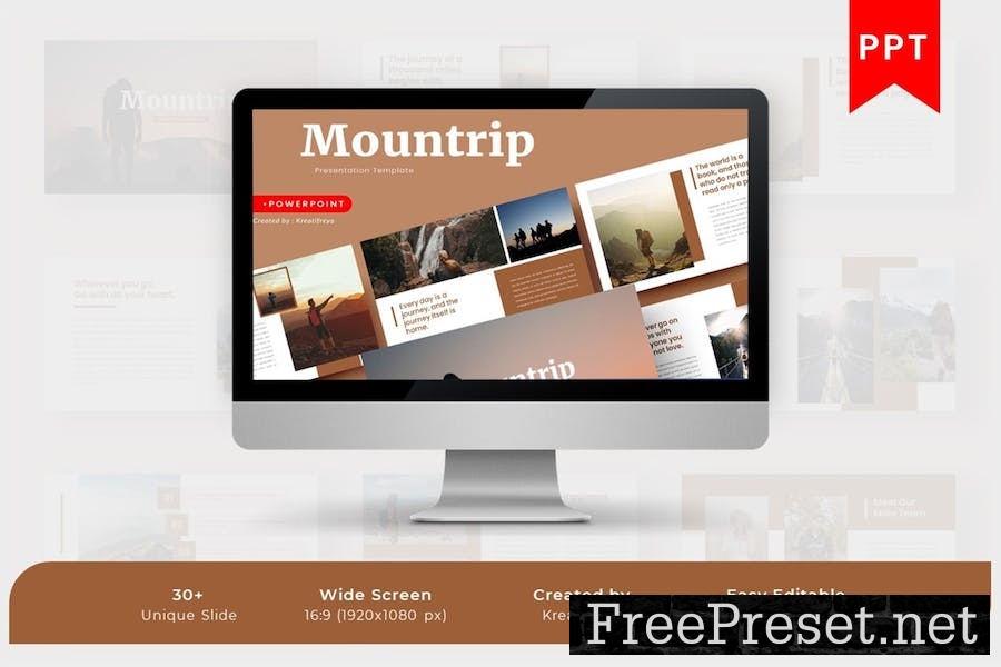 MOUNTRIP PowerPoint Template KXHCCFT