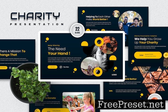 Need Charity PowerPoint Presentation Template NJ2NWUR