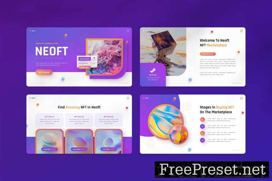 Neoft - NFT Digital Marketplace Powerpoint 7LD399X