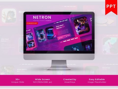 NETRON PowerPoint Presentation Template LR9ESQW