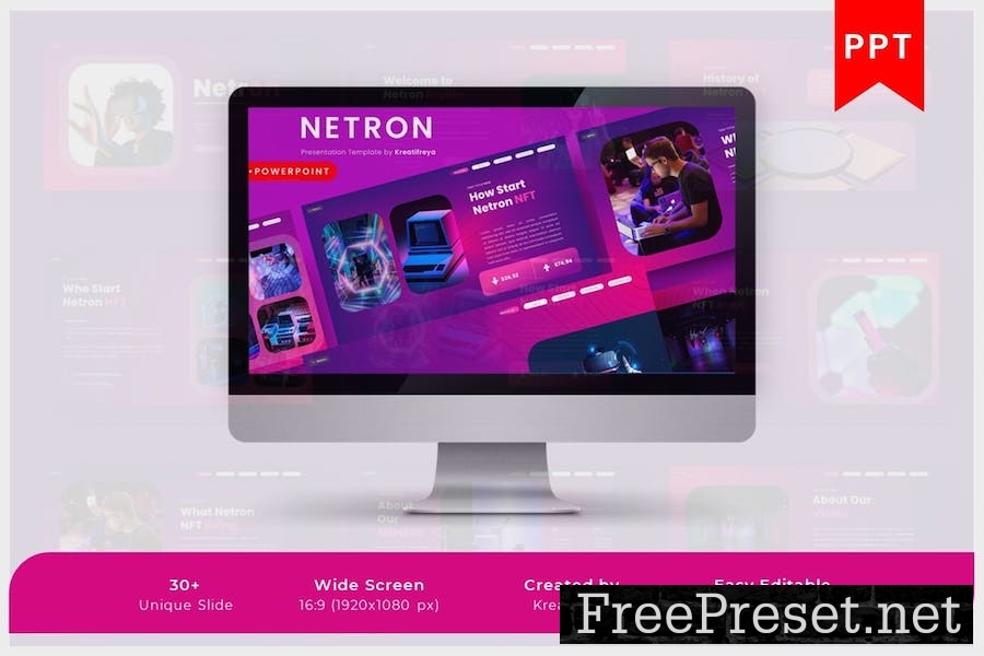 NETRON PowerPoint Presentation Template LR9ESQW