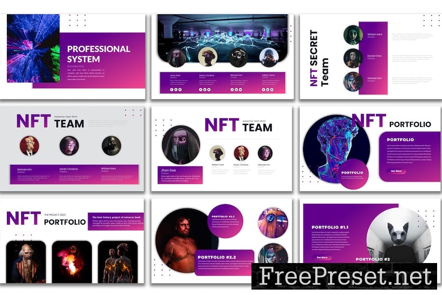 NFT Secret - Google Slides Presentation Template 8ZLZSEB