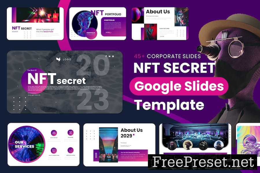 NFT Secret - Google Slides Presentation Template 8ZLZSEB