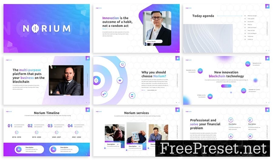 Norium - Cryptocurrency Powerpoint Template 4GZZU83