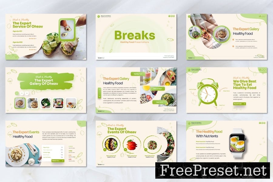 Oheav - Healthy Food Powerpoint Template Q3EQX56