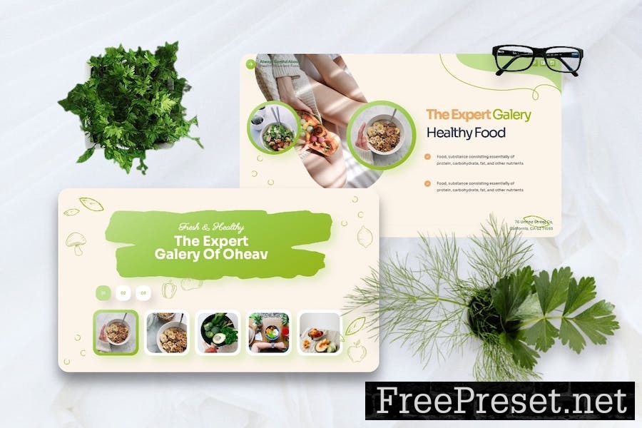 Oheav - Healthy Food Powerpoint Template Q3EQX56