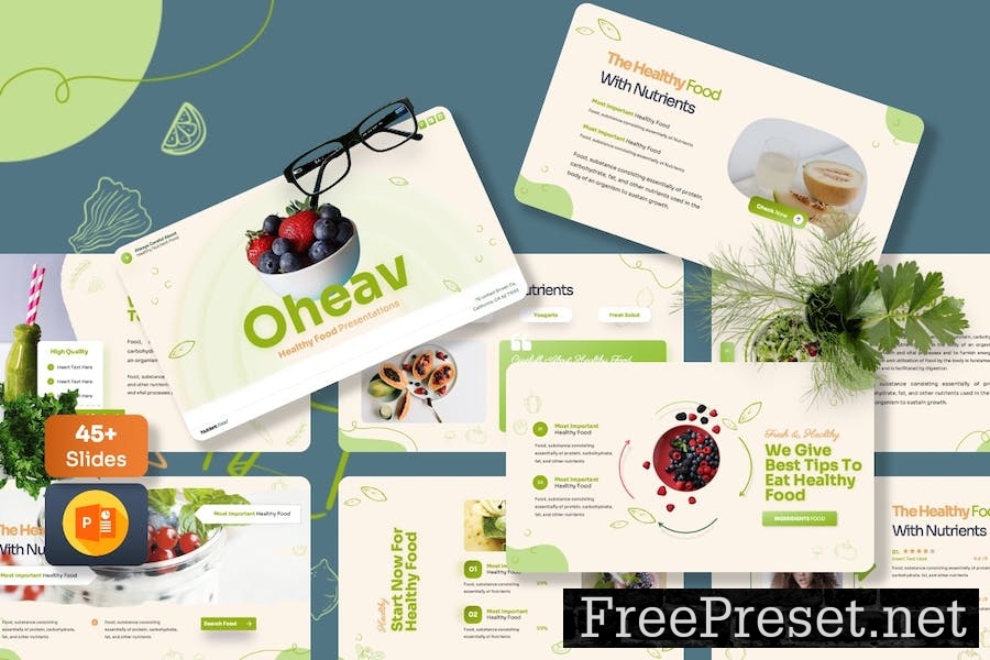 Oheav - Healthy Food Powerpoint Template Q3EQX56