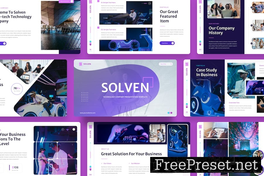 olven - Technology Company PowerPoint Template HG3F57L