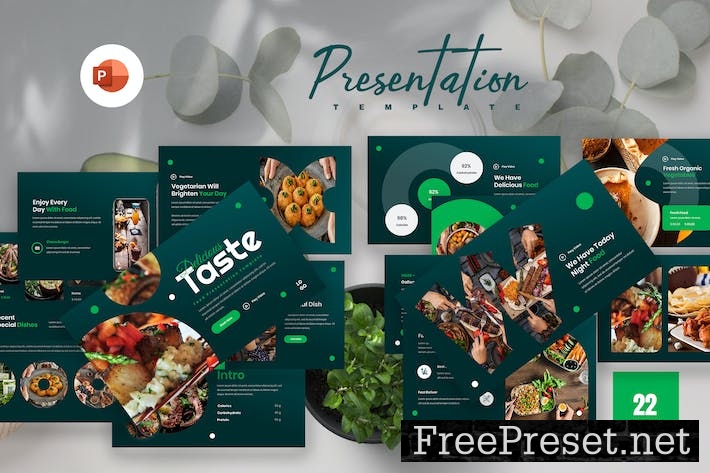 Opiet Food PowerPoint Presentation Template X3B4K35