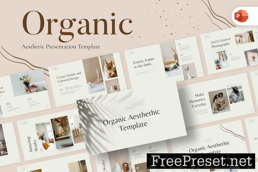 Organic Aesthetic Minimalist PowerPoint Template 96BHS9D