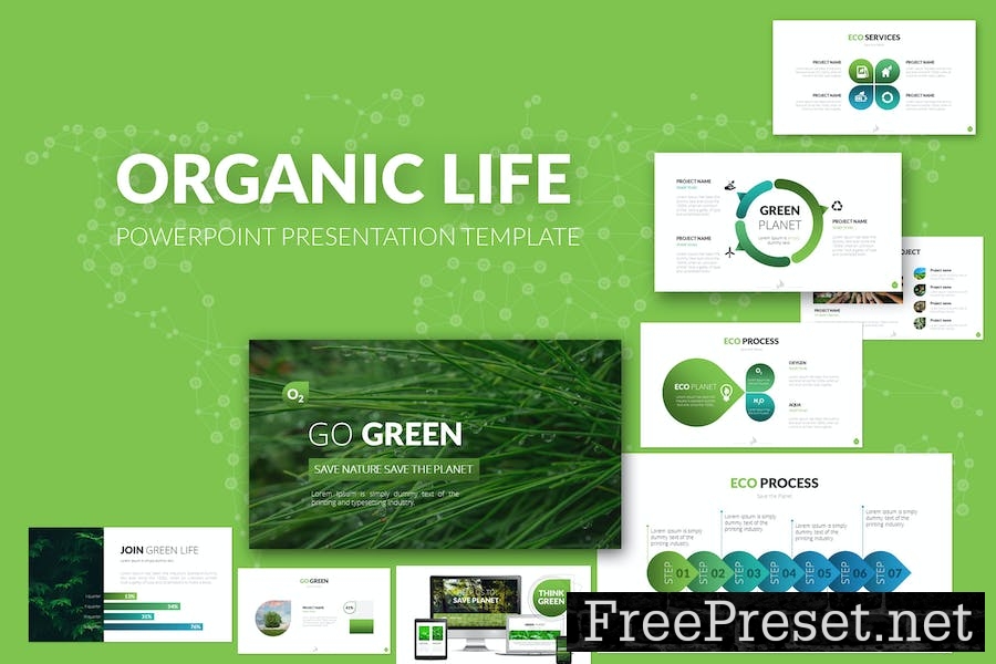 Organic Life PowerPoint Presentation Template RFRDAC5