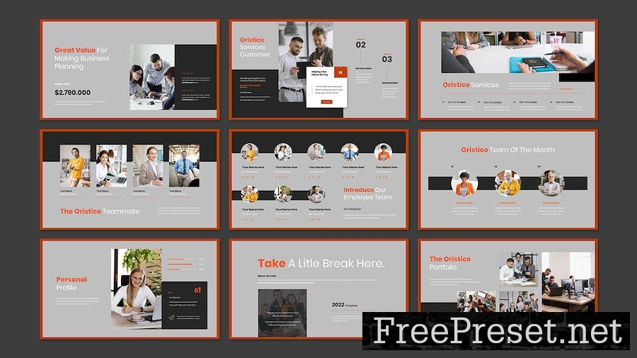 Oristice Business Presentation PowerPoint Template MUDH29Z