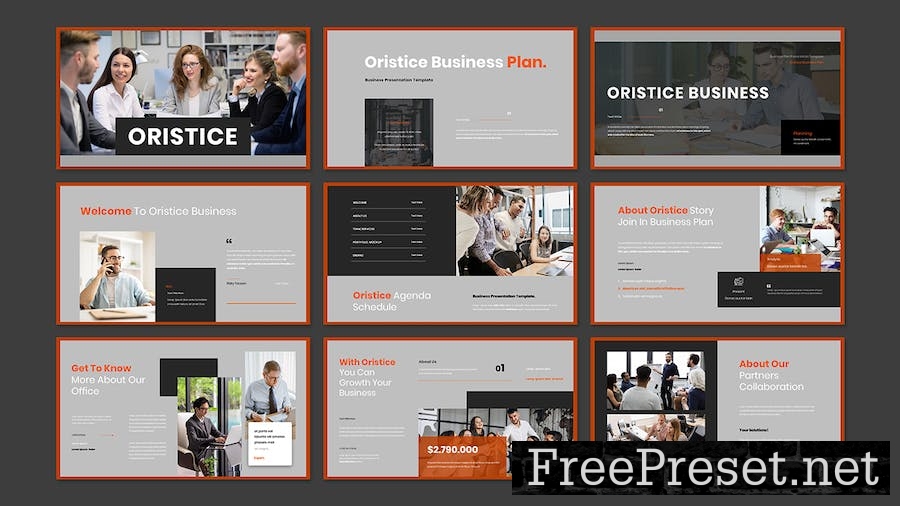 Oristice Business Presentation PowerPoint Template MUDH29Z