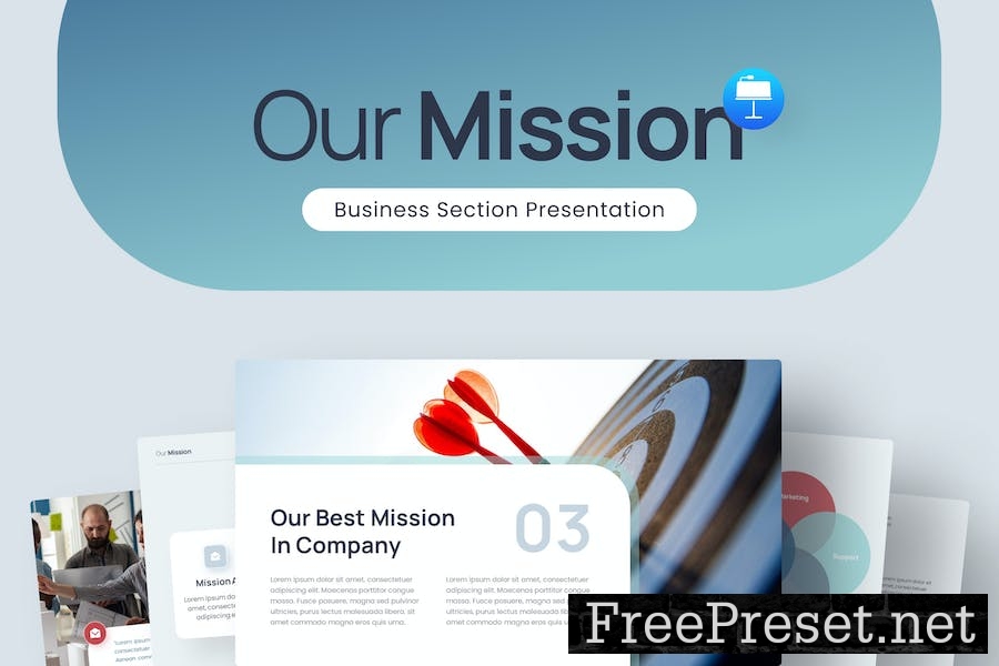 Our Mission Business Keynote Template 9G5FEVE