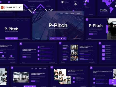 P-Pitch - Startup Pitch Deck Powerpoint Template 9TS52X3