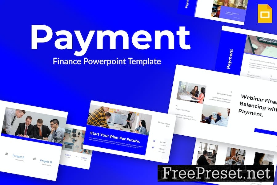 Payment Blue Finance Google Slides Template GTEPMY2