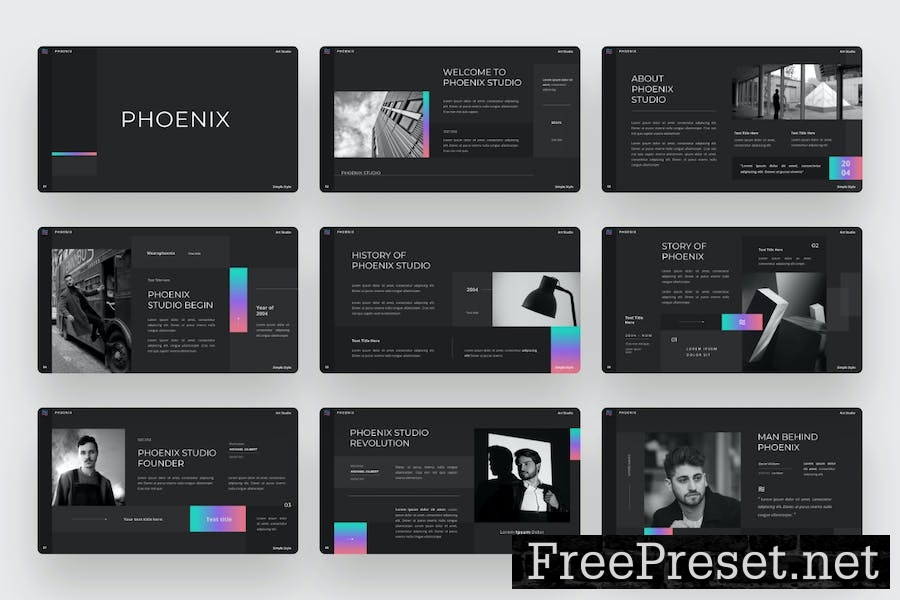 Phoenix - Google Slides Art Studio template F8V2DJ6