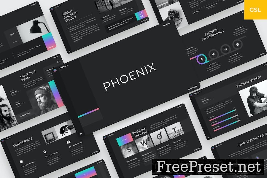 Phoenix - Google Slides Art Studio template F8V2DJ6