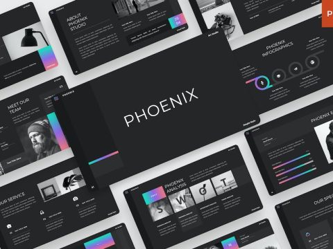 Phoenix - PowerPoint Art Studio template HMMTU8F