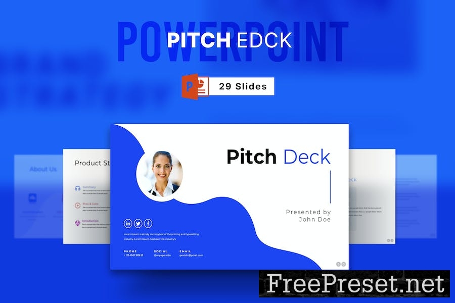 Pitch Deck PowerPoint Template B7F2CSV