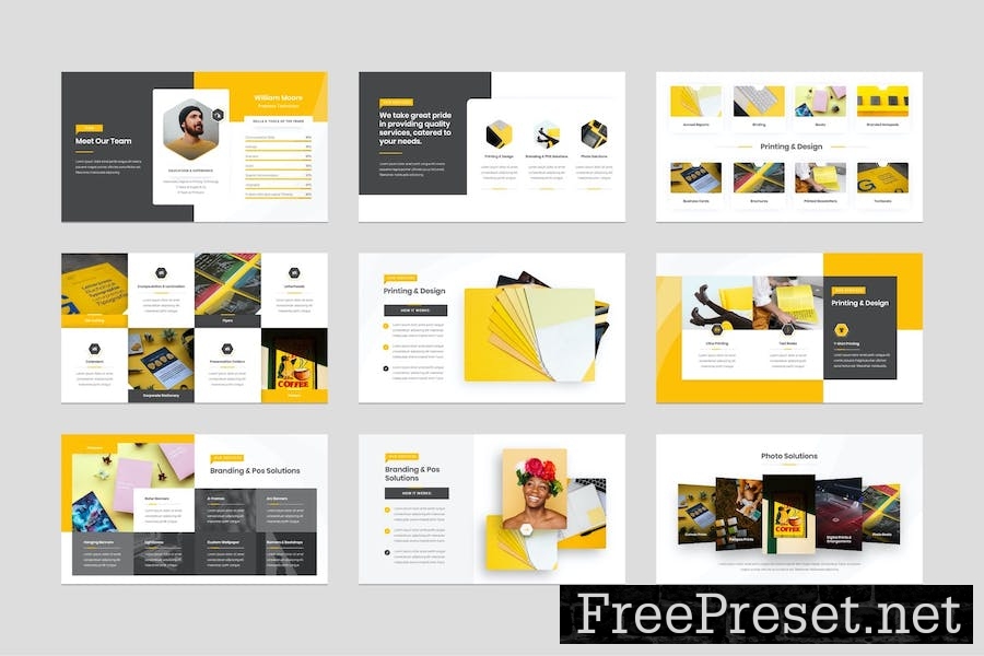 Printing Company Slides Presentation Template EZZ95GZ