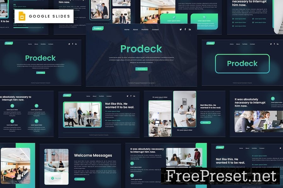 Prodeck Portfolio Proposal Google Slides Template J3RKNHB