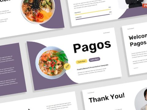 Purple Yellow Food Presentation Template 023