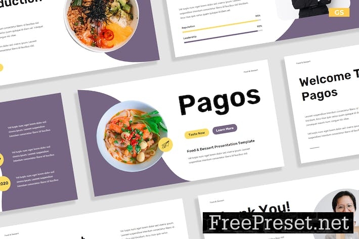 Purple Yellow Food Presentation Template 023 K757N77