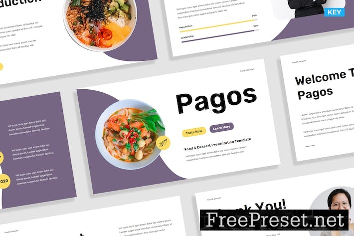 Purple Yellow Food Presentation Template 023 Z3FLDLC