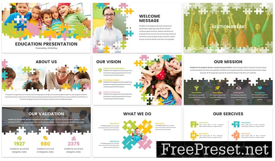 Puzzle - Education Keynote Template W3VMC5