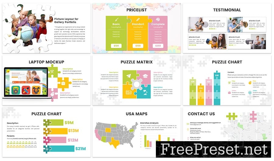 Puzzle - Education Keynote Template W3VMC5