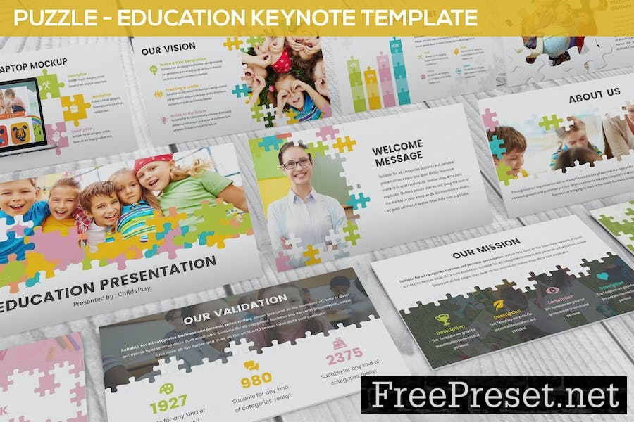 Puzzle - Education Keynote Template W3VMC5