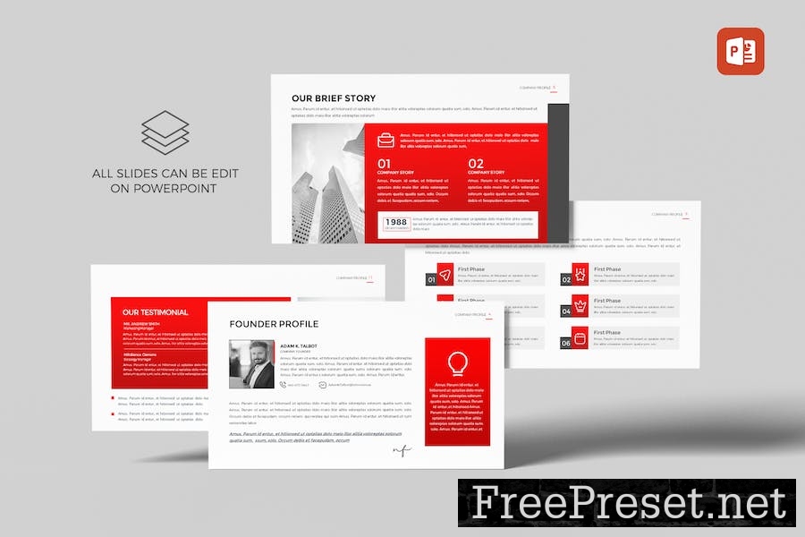 Red Company Profile | Brochure PowerPoint 5SD6K7G