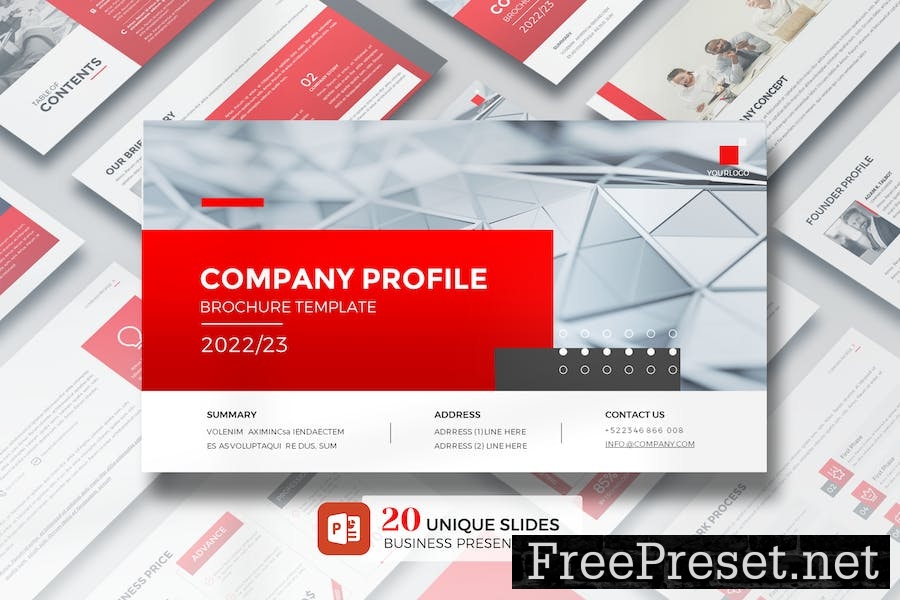 Red Company Profile | Brochure PowerPoint 5SD6K7G