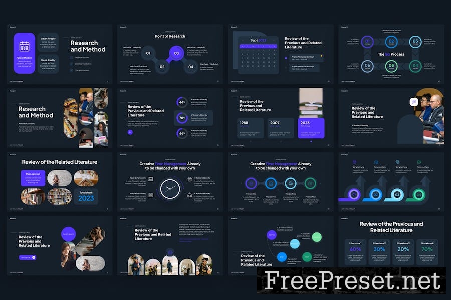 Research Thesis Professional PowerPoint Template XK3MMUJ