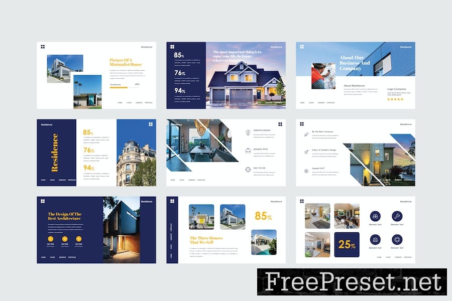 Residence - PowerPoint Template PCQDWN2